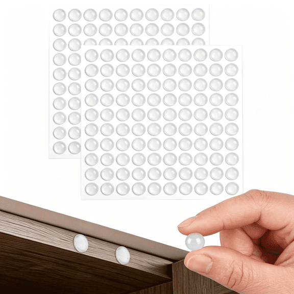 XIBUFE 200Pcs Clear Silicone Cabinet Door Bumpers,Self Adhesive Soft Rubber Sound Dampening Bumper Pads,Noise Reduction Anti Slip Cushion for Kitchen Drawers,Cupboards,Furniture,Picture Frames
