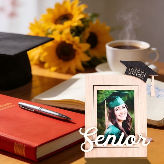 XIBUFE 2026 Graduation Tassel Photo Frame for Pictures,Wooden Inspirational Graduation Picture Frame Class of 2026 Shadow Box Graduate Gift for Friend Party Decoration