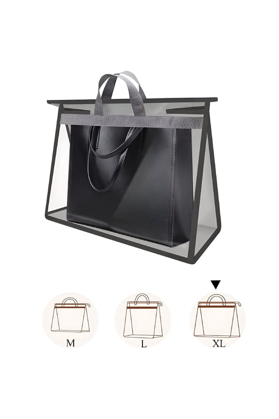 2026 New 1 Pcs Hanging Handbag Storage Organizer Purse Dustproof Storage Bag Transparent Non-Woven Storage Bag with Zipper and Handle for Closet,Travel,Home (XlGray)
