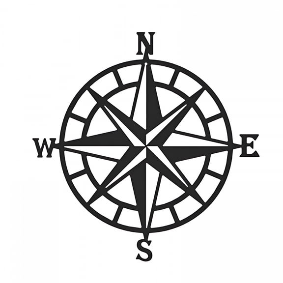XIBUFE 2026 New 11 Inch Metal Nautical Compass Wall Decor Art Beach Theme Home Decoration Nautical Wall Decor for Indoor Outdoor Living Room Bedroom Garden Patio (Black)