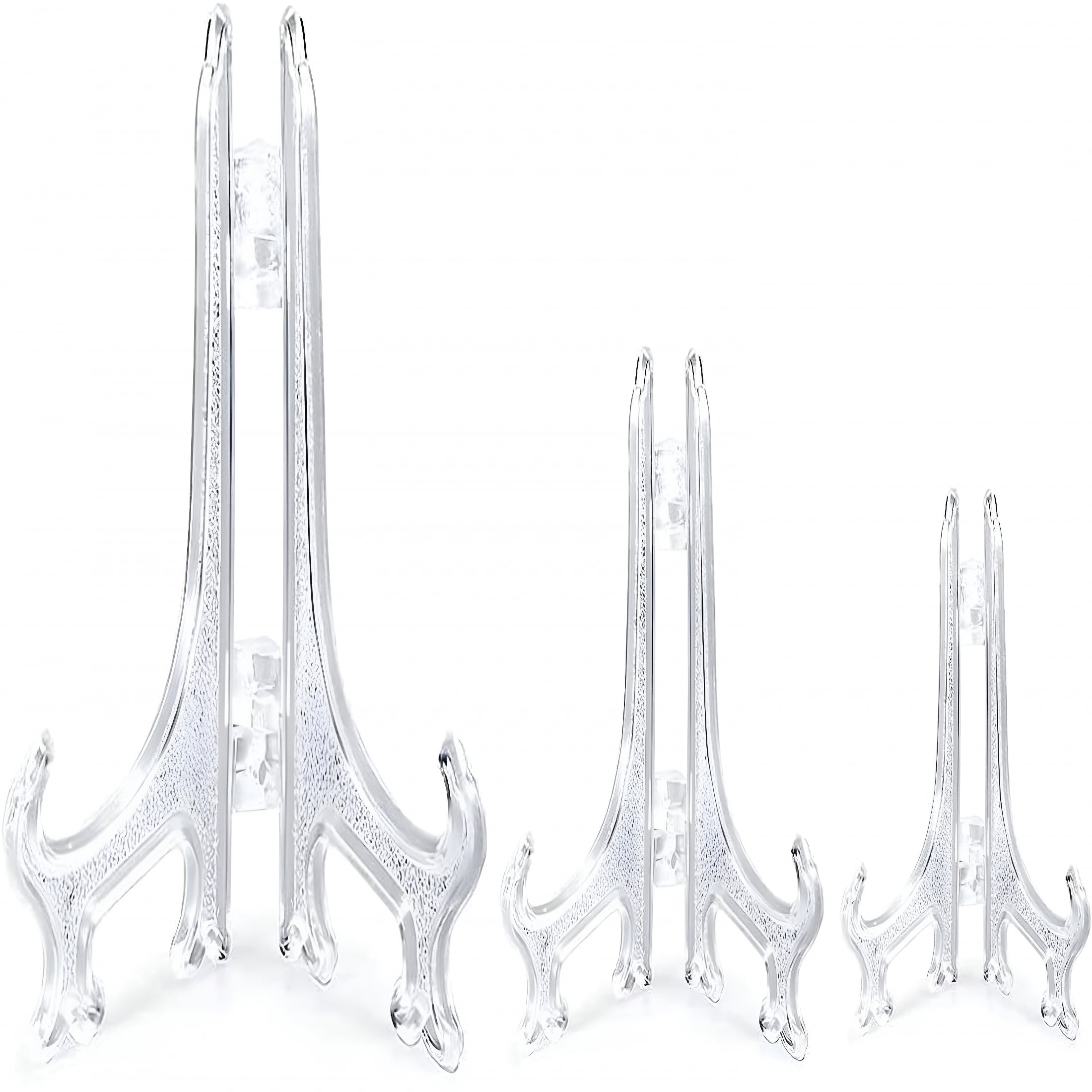 XIBUFE 2026 New 12 Pack Clear Plastic Easels Or Stand,3 Size Decorative