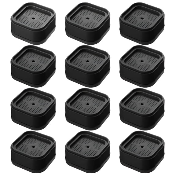 XIBUFE 2026 New 12 Pack Furniture Risers,Adjustable Furniture Pads,Heavy Duty Lifts Height 1",Square Stackable Bed Risers for Desk Leg Table Couch Sofa Chair Bed Frame Legs Dorm(Black)