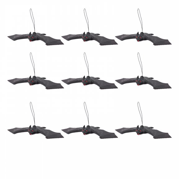 XIBUFE 2026 New 12 Pack Halloween Realistic Hanging Bats,Spooky Looking Bats,Fake Rubber Bats for Halloween Party Supplies Halloween Bats for Bedroom, Living Room, Porch, Classroom, Office