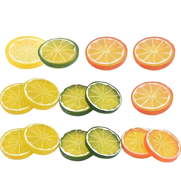 XIBUFE 2026 New 15 Pcs Plastic Fake Lemon Slices Simulation Fruit Model Lime Filling for Home Decor, Kitchen Decoration, Party Arrangements, Diy Crafts, Fake Fruit Displays