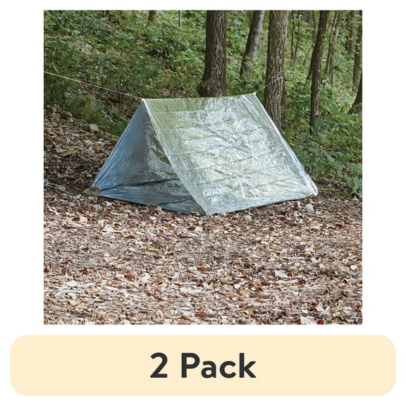 XIBUFE 2026 New (2 Pack) Emergency Reflective Survival Tent, 96 In, Silver Camping Equipment for Outdoor Survival, Emergency Shelter, Hiking, Camping, Hunting, Wilderness Exploration.