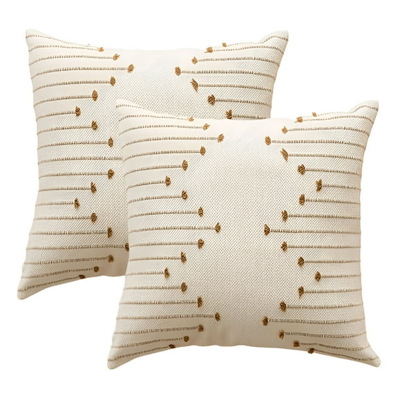 XIBUFE 2026 New 2 Sets of Bohemian Decorative Fabric Cushions-18X18 Inch Throw Pillows for Living Room,Sofa,Bedroom,And Home Decor,Cozy Accent Pillows for Bed Or Chair