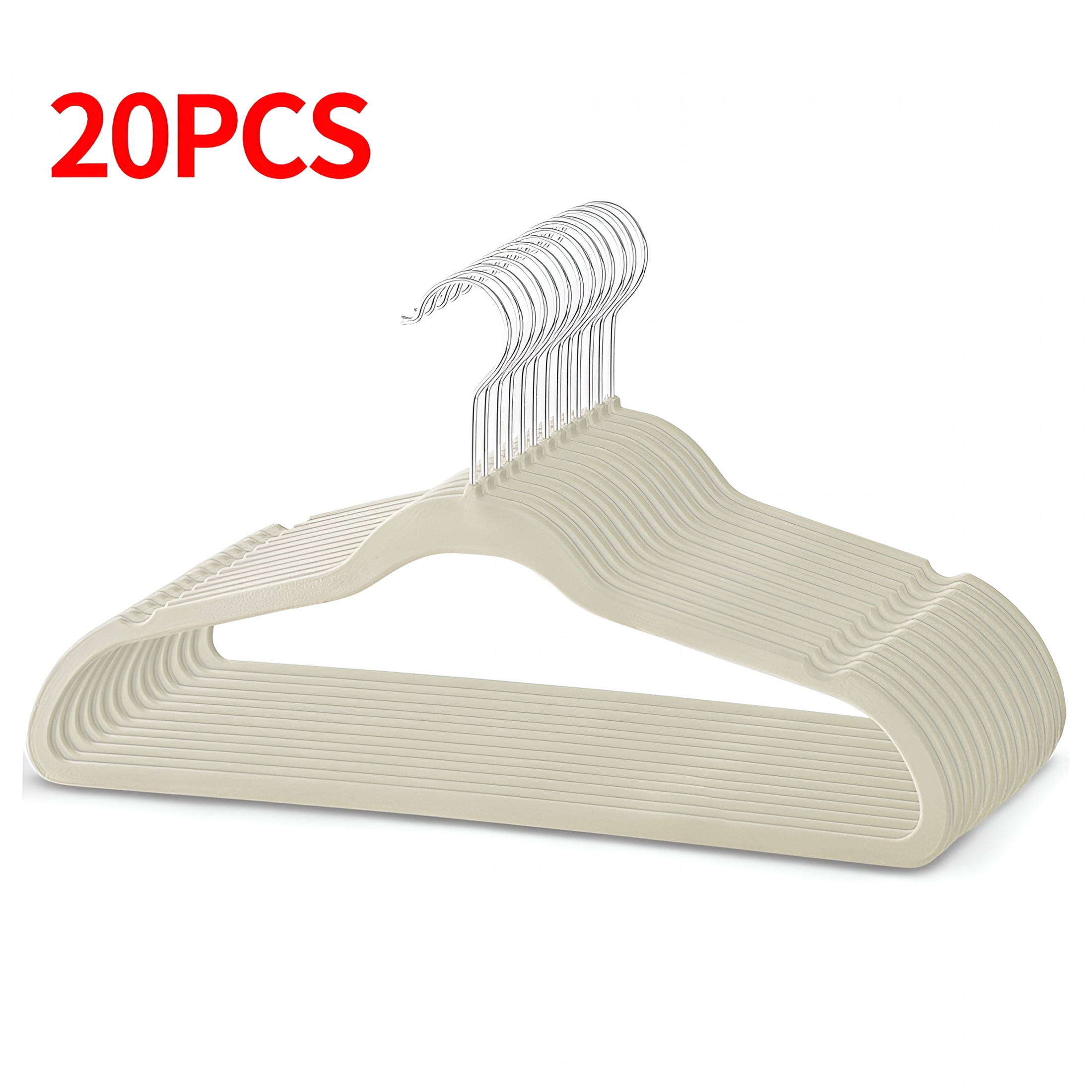 XIBUFE 2026 New 20 Pack Baby Clothes Hangers 11" Anti-Slip Velvet Hangers with 360° Rotatable Hooks for Toddler'S Coats Shirts Suits,Beige