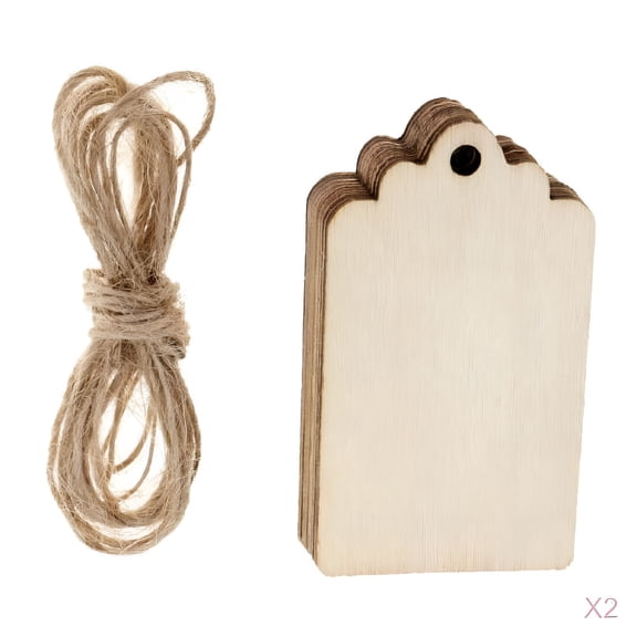 XIBUFE 2026 New 20 Pieces Unfinished Wood Tags with String and Hole Wooden Blank Gift Tags for Wedding Party Favors for Crafts,Gifts,Scrapbooking,Diy Projects