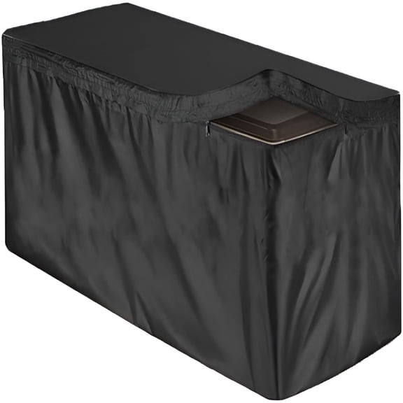 XIBUFE 2026 New 210D Oxford Fabric Outdoor Storage Box Cover for Rectangular Patio Deck Boxes  Uv-Resistant,Tear-Proof,Windproof with Drawstring&Zip Access,All-Weather Protection,Black 130X60X71 Cm