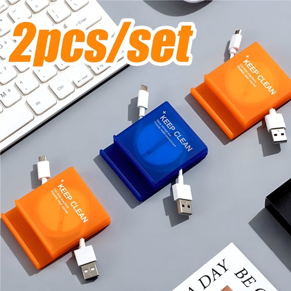 XIBUFE 2026 New 2Pcs Cable Management Charging Cord Organizer Phone Cord Holder Retractable Cable Reels Small Winder Case for Usb Cable Headset Cord Mouse Wire Charger Cable