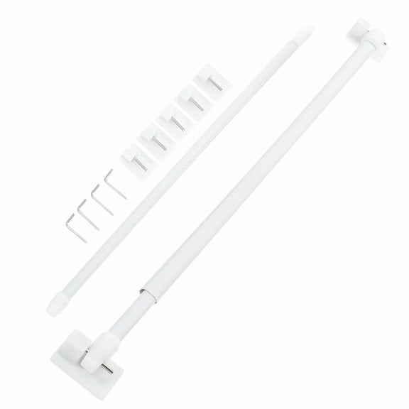 XIBUFE 2026 New 2Pcs Small Curtain Rod Extendable Curtain Rod Adjustable Plastic Curtain Rod for Small Windows, Kitchens, Bathrooms, Easy Installation, Lightweight Curtains.