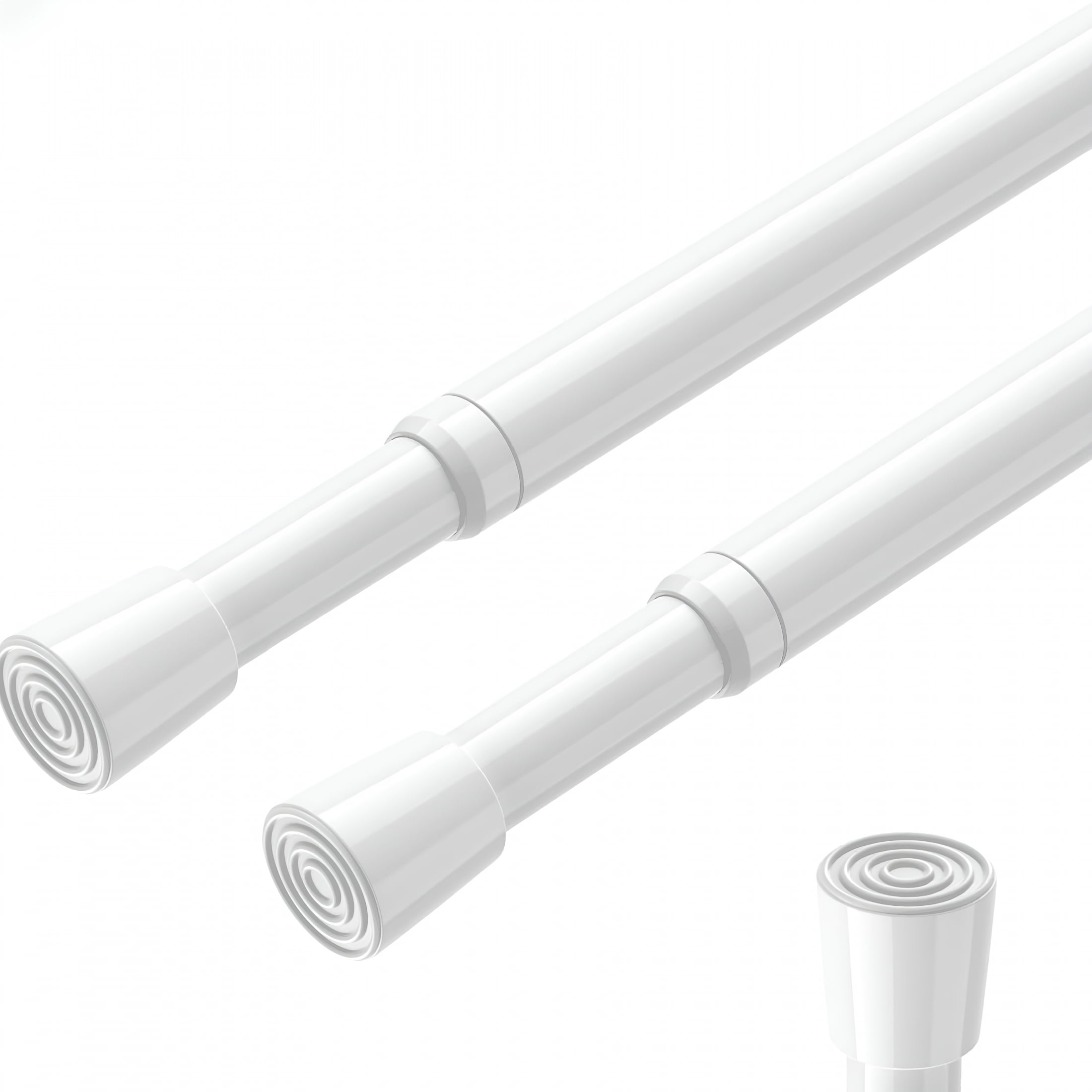 XIBUFE 2026 New 2Pcs White Tension Rod 16 to 28 Inch,Adjustable Spring ...