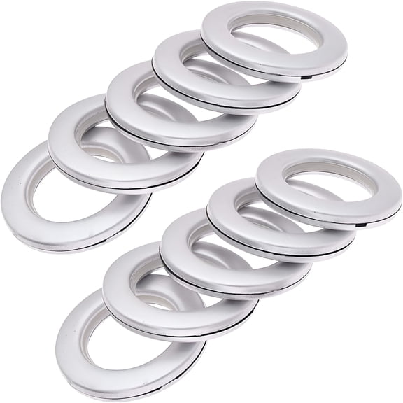 XIBUFE 2026 New 32 Pack Curtain Grommet,Fast-Set Plastic,Inner Diameter 1-9/16"(40Mm) Curtain Eyelet Rings Nanoscale Low Noise Roman Ring for Curtains,Drapes,Blinds,Room Divider,Silver