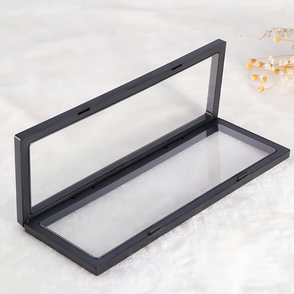 XIBUFE 2026 New 3D Floating Frame Shadow Box Display Case Box Jewelry Display Show Case for Home,Office,Retail,Collection 11X30Cm (Black)