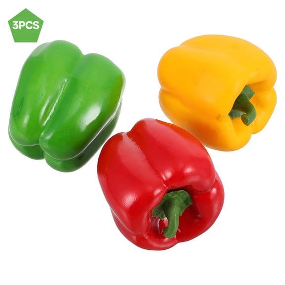 XIBUFE 2026 New 3Pcs Artificial Bell Peppers Simulation Bell Peppers Vegetable Models, for Kitchen, Home Dcor, Display, Restaurant, Teaching, Craft Projects.
