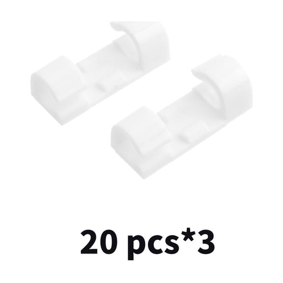 XIBUFE 2026 New 3Pcs Cable Clips Clear Adhesive Cord Organizer Compact Cable Management for Small Spaces and Diy Projects for Desk Organization Cable Routing Home Office Workspace White
