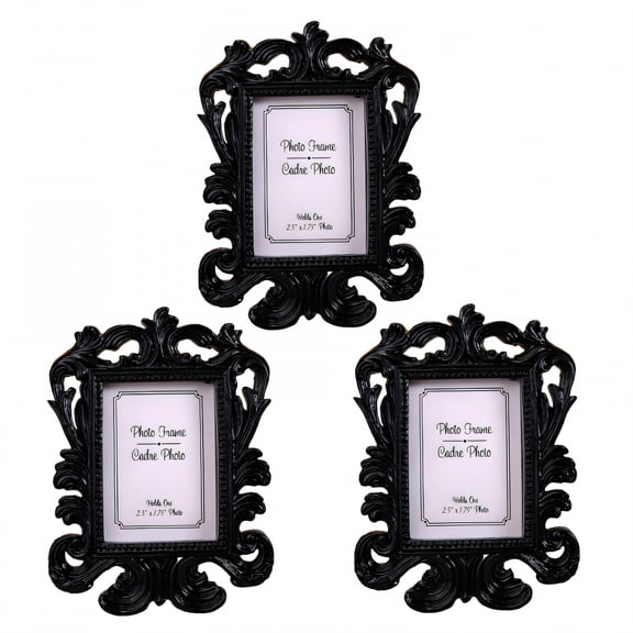 XIBUFE 2026 New 3Pcs Vintage Picture Frames,Warm Vibe Photo Frames for Living Room, Bedroom, Office,Unique Design Family Picture Frame,4.73"X3.55",Black
