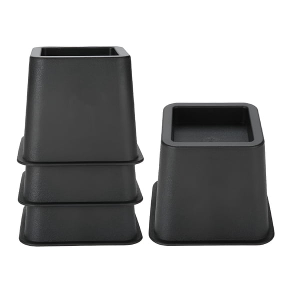 XIBUFE 4 Pack Bed Risers 7.4 Inch Wide Furniture Lifts for Sofa Chair Couch Heavy Duty Adjustable Height Stands Black
