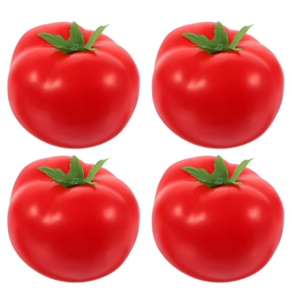 XIBUFE 2026 New 4Pcs Artificial Tomato Lifelike Fake Tomato Foam Tomato Decorations for Home,Kitchen,Restaurant Artificial Vegetables