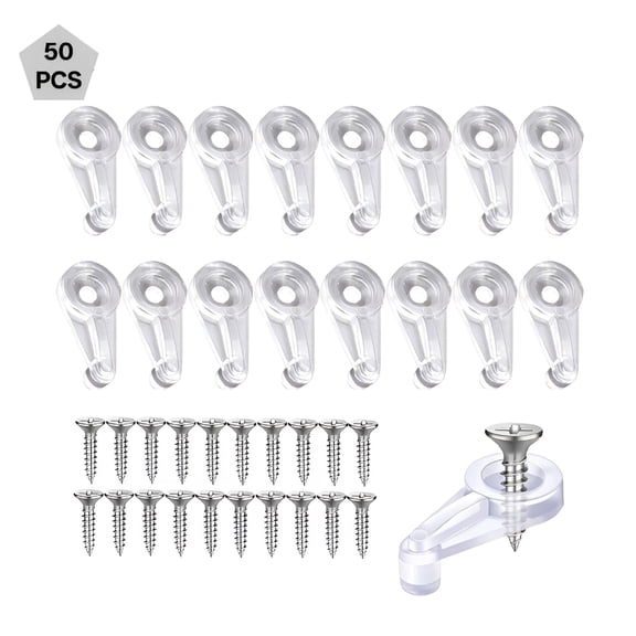 XIBUFE 2026 New 50Pcs Plastic Glass Retainer Clips Glass Panel Clips Mirror Clips Non Slip,For Glass,Mirror,Panel,Window,Cabinet,Furniture,Home Repair,Installation