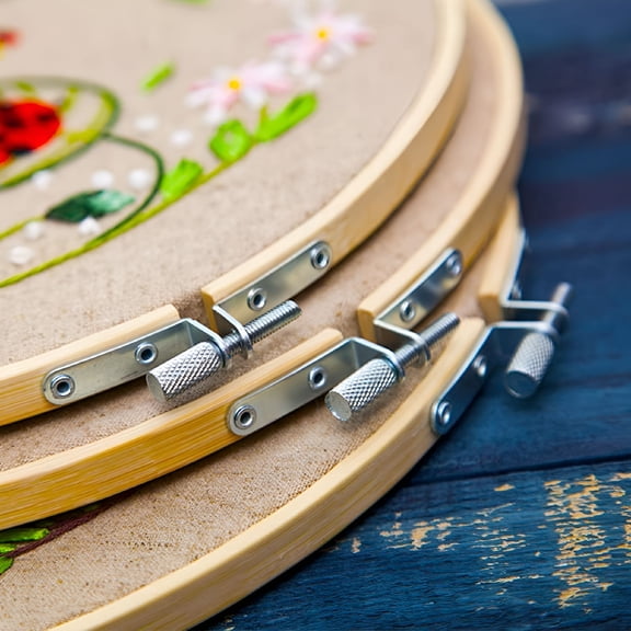 XIBUFE 2026 New 6 Pack Embroidery Hoops Bamboo Circle Frame for Crafts Set Cross Stitch Sewing Hoop Rings(4In to 10In),For Embroidery,Cross Stitch,Sewing,Crafting,Diy Projects.
