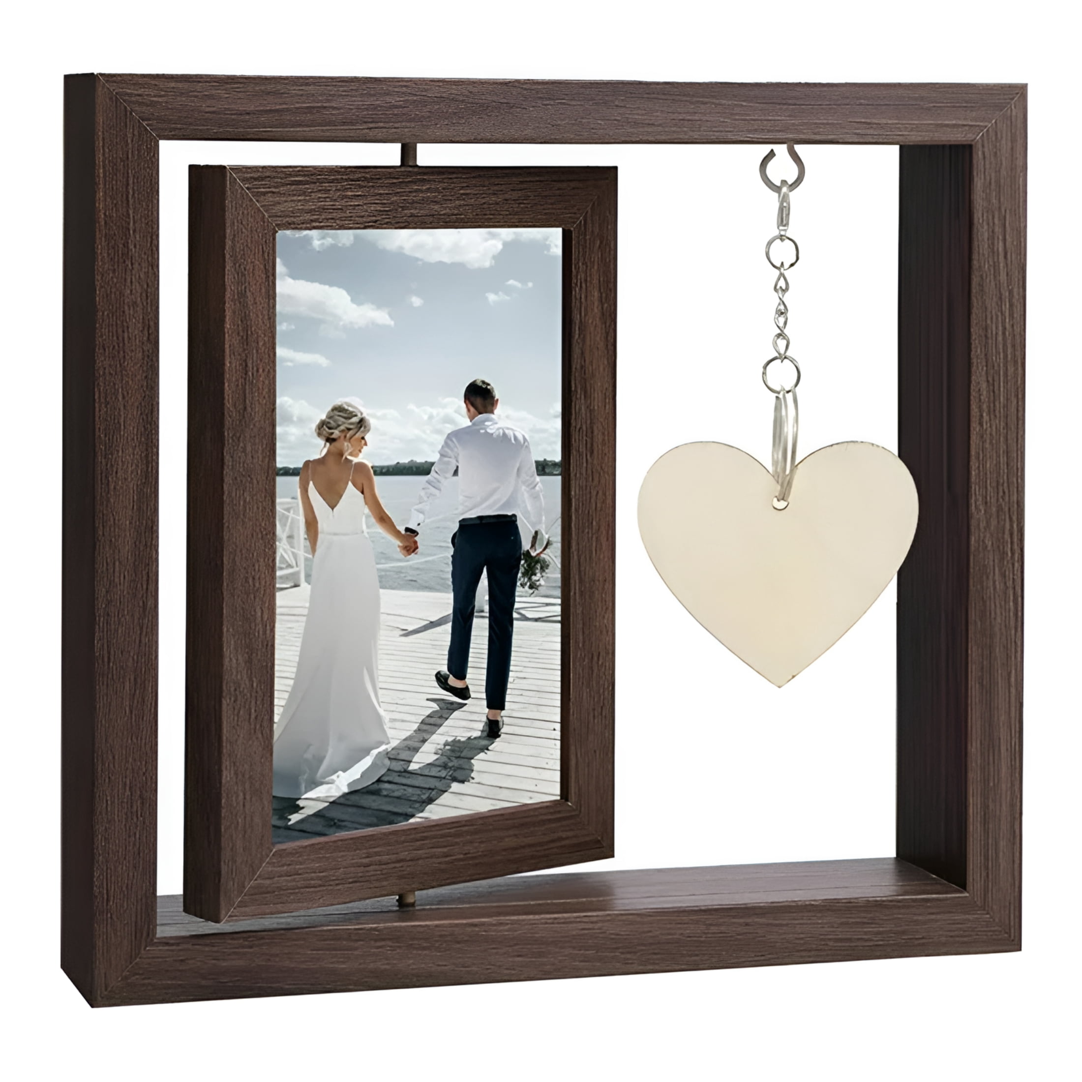 XIBUFE 2026 New 6Inch Rotating Couples Picture Frame Double-Sided ...