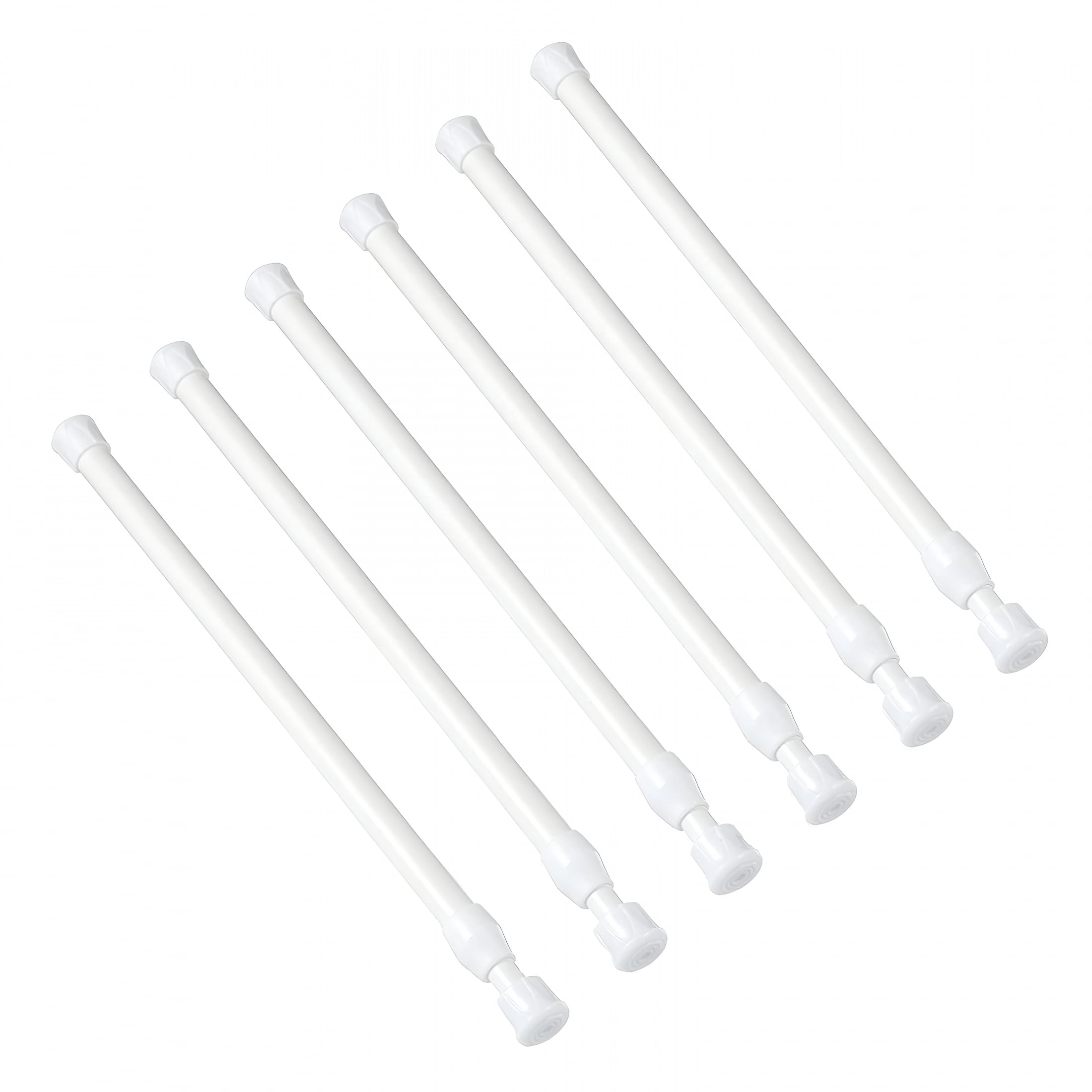 XIBUFE 2026 New 6Pcs Tension Rods No Drilling Curtain Rods Adjustable