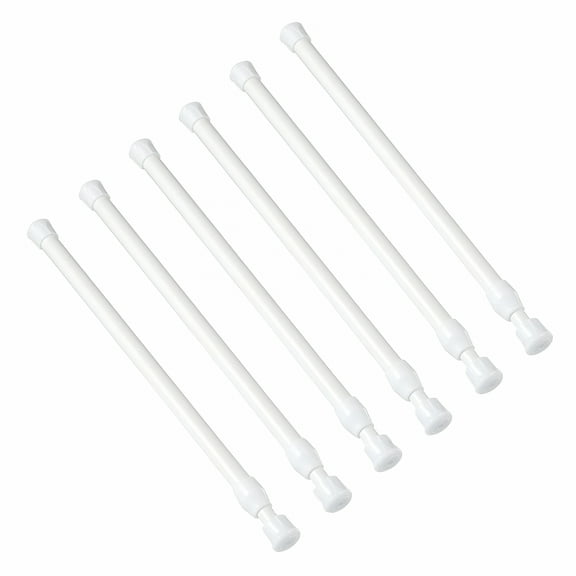 XIBUFE 2026 New 6Pcs Tension Rods No Drilling Curtain Rods Adjustable Rods Wardrobe Bars Drying Support Home Organization for Bathroom, Closet, Laundry, Kitchen,White