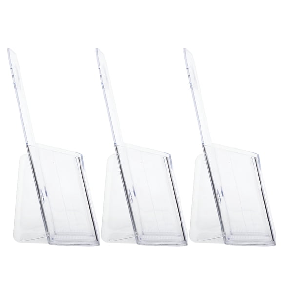 XIBUFE 2026 New Acrylic Brochure Display Holder: 3Pcs Clear Pamphlet Stand Table Top Sign Holder Countertop Flyer Rack for Card Magazine Booklet Menu Journals