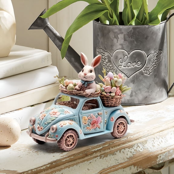 XIBUFE 2026 New Acrylic Easter Bunny Table Decor - Hollow-Out Egg Holder Spring Centerpiece Holiday Dining Decorations Festive Home Accent Piece for Tabletop Shelf Buffet Party