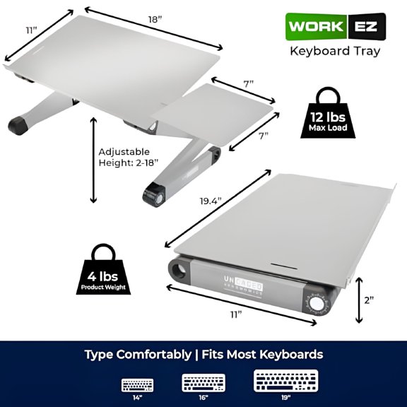 XIBUFE 2026 New Adjustable Keyboard Stand for Desktop Computer Keyboard Riser for Desk Keyboard and Mouse Riser for Standing Adjustable Keyboard and Mouse Stand Aluminum Ergonomic Keyboard Tray
