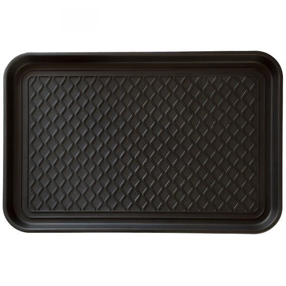 XIBUFE 2026 New All-Weather Indoor/Outdoor Boot Tray with Raised Edge Shoe Tray for Entryway Indoor for Home, Mudroom, Porch, Garage (Black)
