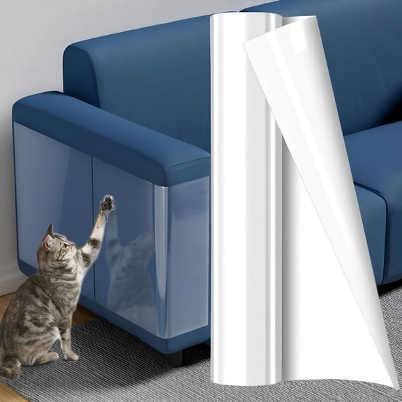XIBUFE 2026 New Anti Cat Scratch Furniture Protector,7.87X118 Inches Cat Scratch Deterrent Tape Diy Cat Scratch Mat Door Protector From Dog Scratching Couch Protector Suitable for Carpet,Sofa,Couch