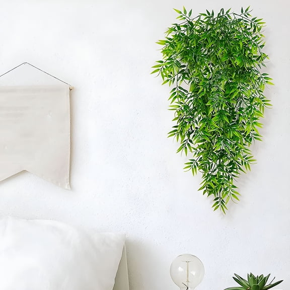 XIBUFE 2026 New Artificial Rattan Vine Artificial Bamboo Leaf Rattan Vine,Leaves Wall Decor Hanging Fake Plants for Wall Decor,Wedding Backdrop,Indoor Outdoor Garland Decoration Fake Bamboo Leaves