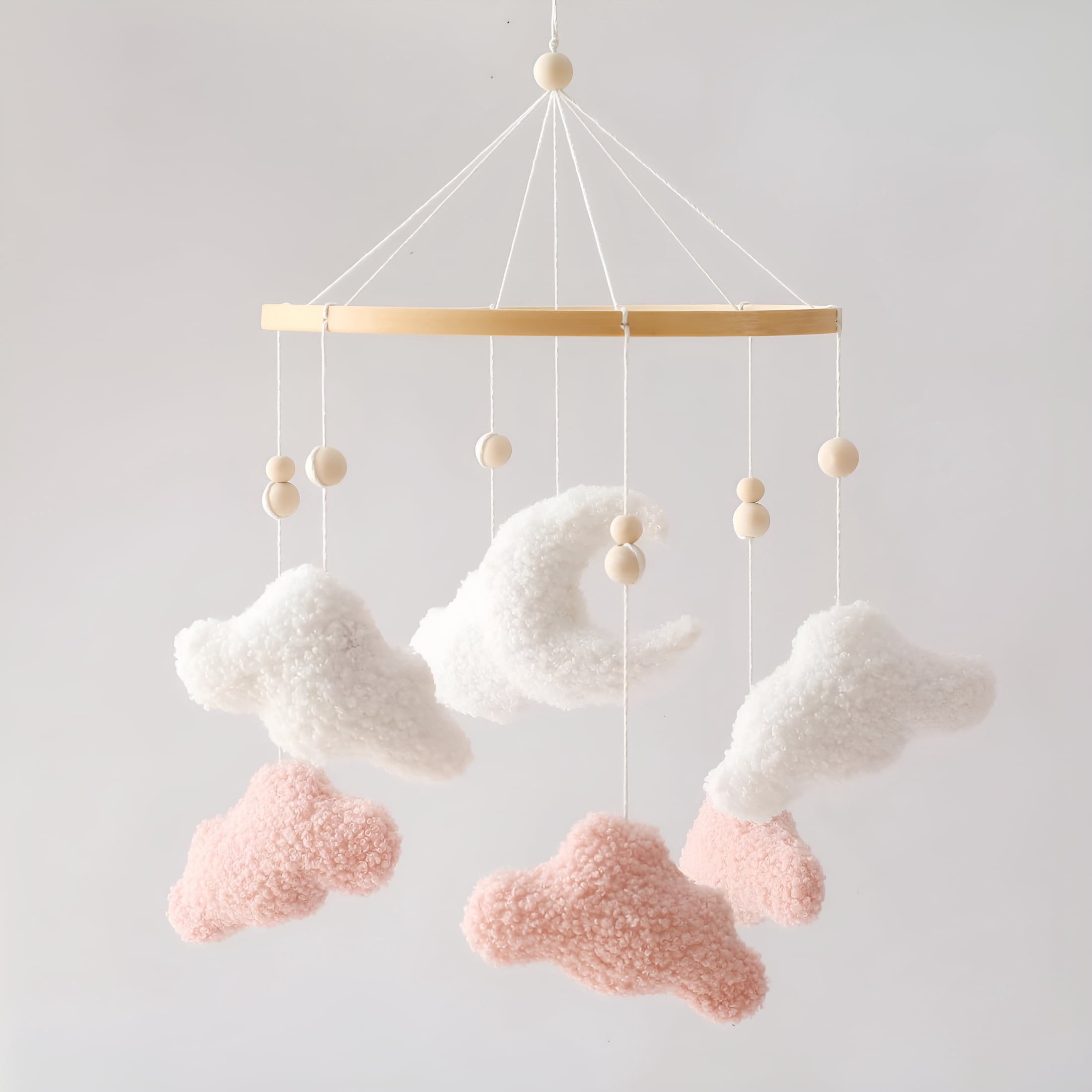 BESTSKY Baby Crib Mobile Bunny Nursery for Boys Girls Teddy Velvet Decor Infant Bedroom