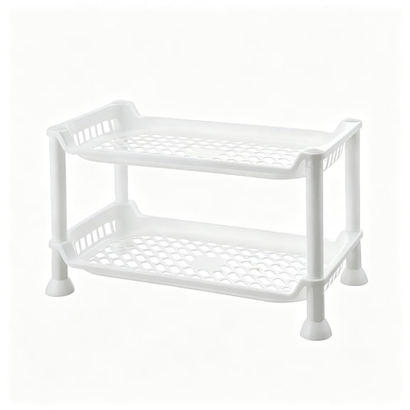 XIBUFE 2026 New Bathroom Countertop Organizer, Vanity Counter Skincare Shelf, Under Sink Standing Rack Tray, Home Storage Holder for Lotion Makeup Cosmetics Perfume Spice - White
