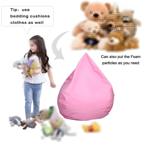XIBUFE 2026 New Bean Bags(No Filler)Storage Bean Bag Chair for Adults and Kids,Recliner Gaming Adult Bean Bag for Home Living Room,Zipper Storage Beanbag 27.6X31.5"