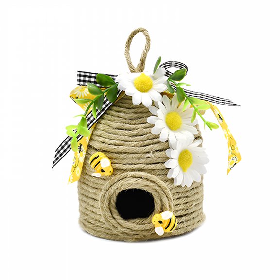 XIBUFE 2026 New Beehive Decoration 1 Pack Country Decorative Beehive Natural Beehive Theme Decoration Spring Summer Country Farmhouse Kitchen Table Tiered Tray Decorat A