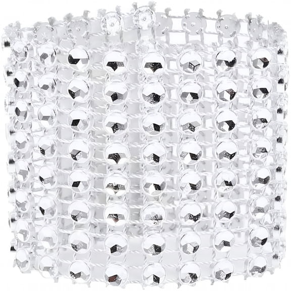 XIBUFE 2026 New Bling Rhinestone Napkin Rings Set of 50,Silver Napkin Holder Rings for Table Settings Decoration,5 X 1.5Inch for Weddings, Parties, Banquets, Holiday Celebrations, Formal Dinners