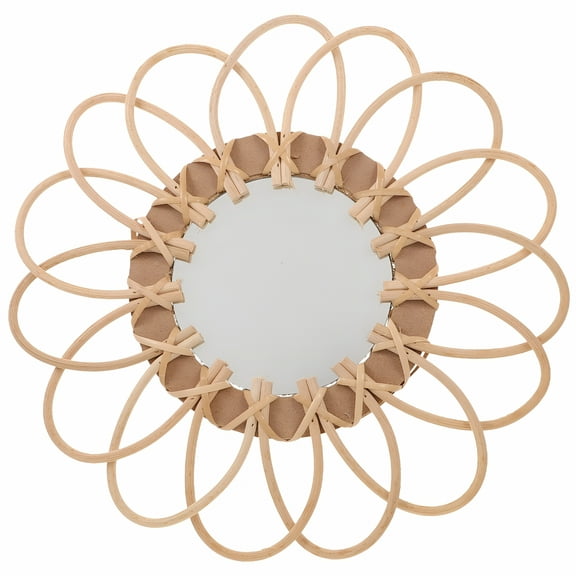 XIBUFE 2026 New Boho Sunburst Rattan Mirror for Wall Decor
