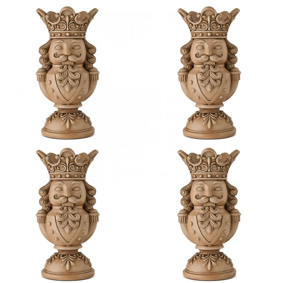 XIBUFE 2026 New Brown Polyresin Nutcracker Christmas Pillar Candle Holder,9",Vintage Resin Christmas Decorations for Holiday Xmas Home Table Shelf Fireplace Desk Mantel Decor