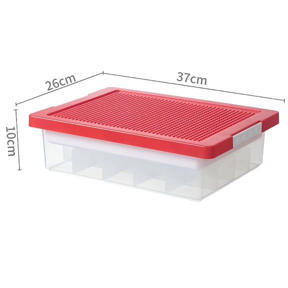 XIBUFE 2026 New Building Block Storage Box with Removable Cover Multi Compartments Large Capacity Transparent Art Craft Storage Organizer Stackable Bins for Toys
