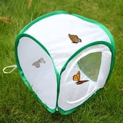 XIBUFE Portable Foldable Butterfly Habitat Cage, Mesh Insect Enclosure for Caterpillars, 12x12x12 Inch Green Butterfly House