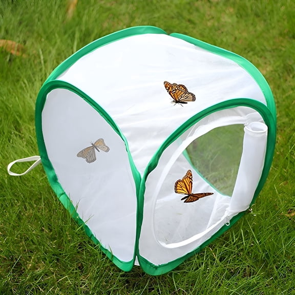XIBUFE 2026 New Butterfly Kit with Live Caterpillars, Butterfly Habitat, Butterfly Cage, Butterfly House, 1Pc Portable Foldable Insect and Butterfly Habitat Cage Housing Enclosure, Green