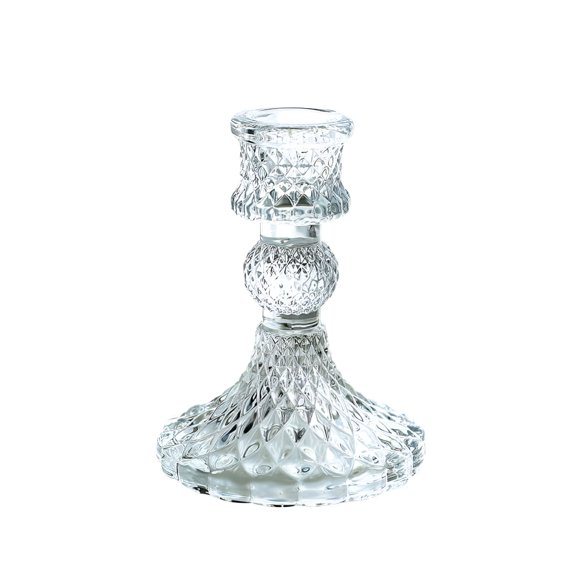 XIBUFE 2026 New Candles Holders,Desktop Ornament,French Vintage Crystal Candle Holders Glass Candlelight Dinner Ornaments Wedding Decoration