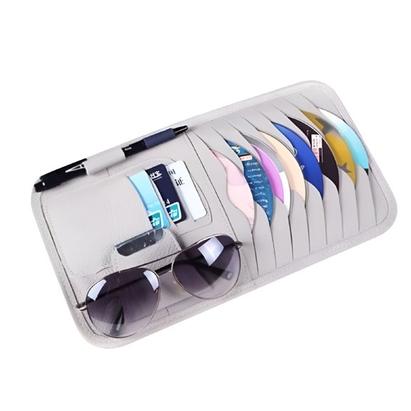 XIBUFE 2026 New Car Sun Visor Organizer Cd Storage Holder Sunglasses Holder Multipurpose Sunshade Sleeve for Car,Suv,Truck,Van
