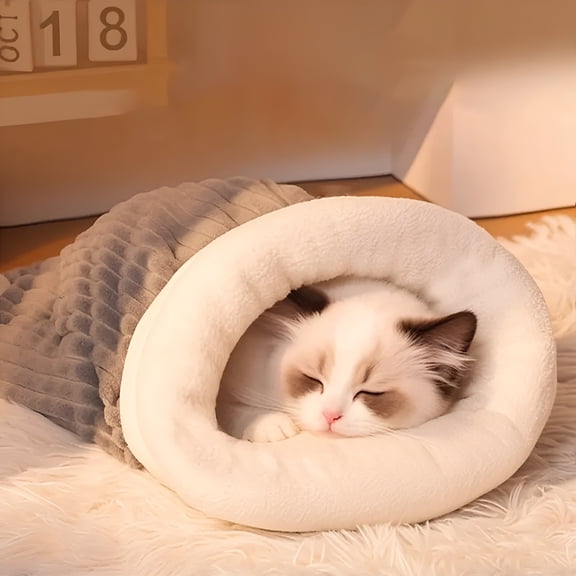 XIBUFE 2026 New Cat Bed Cave, Winter Pet Sleeping Bag, Self-Warming Pet Mat, Cat Tent Bed, Small Dog Sleeping Sack, Fluffy Pet Bed, Warm Cat Bed, Cozy Pet Nest, Indoor Cat Dog Bed