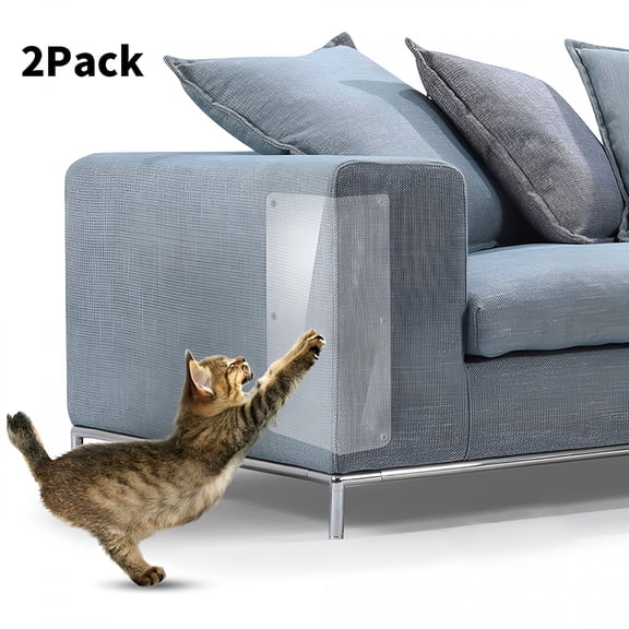 XIBUFE 2026 New Cat Scratch Deterrent Double Sided Anti Scratching Sticky Tape, Furniture Protector and Cat Training Tape, Couch Corner Protector for Cats (2Pcs 14 * 47Cm)