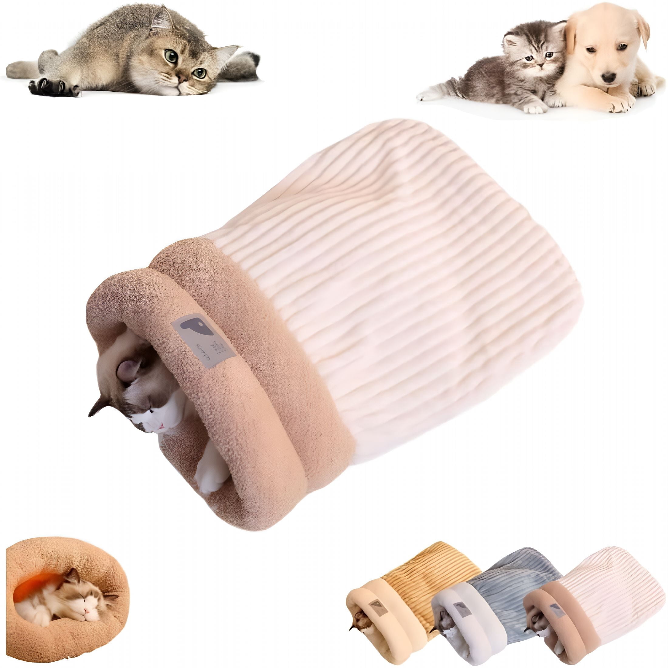 XIBUFE 2026 New Cat Sleeping Bag for Indoor Cats Cozy Winter Cat ...