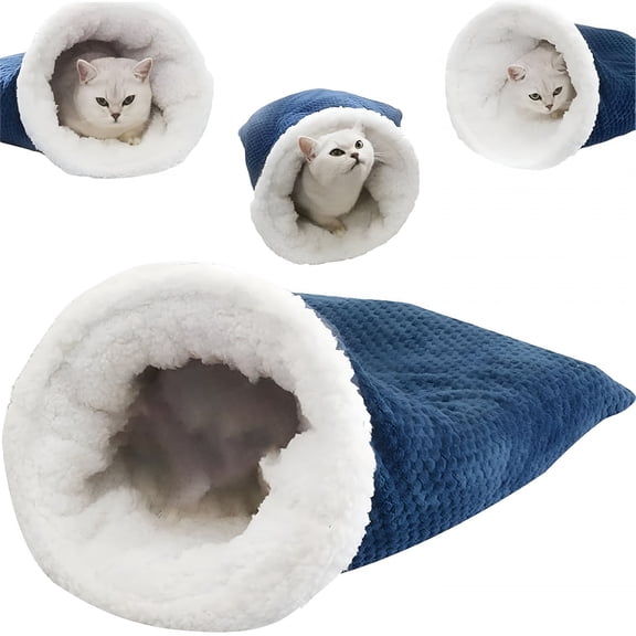 XIBUFE 2026 New Cat Sleeping Bag,Sleeping Bag for Cats,Comfortable Pet Snuggle Sack for Cats (Blue,Large)